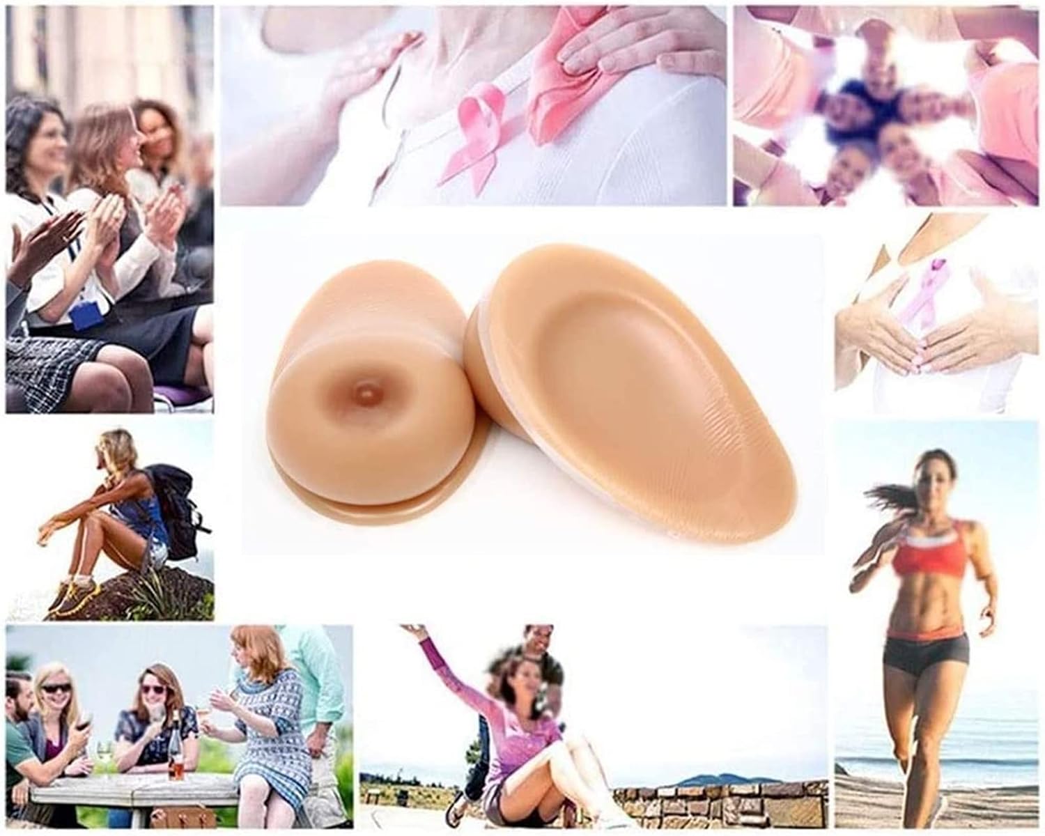 Lifelike Silicone Breast Forms Water Drop Shape Fake Breasts for Woman Chest Improvement Mastectomy Reusable Silicone Breasts - 1 Pair (Size : B~Cup(600g/pair))