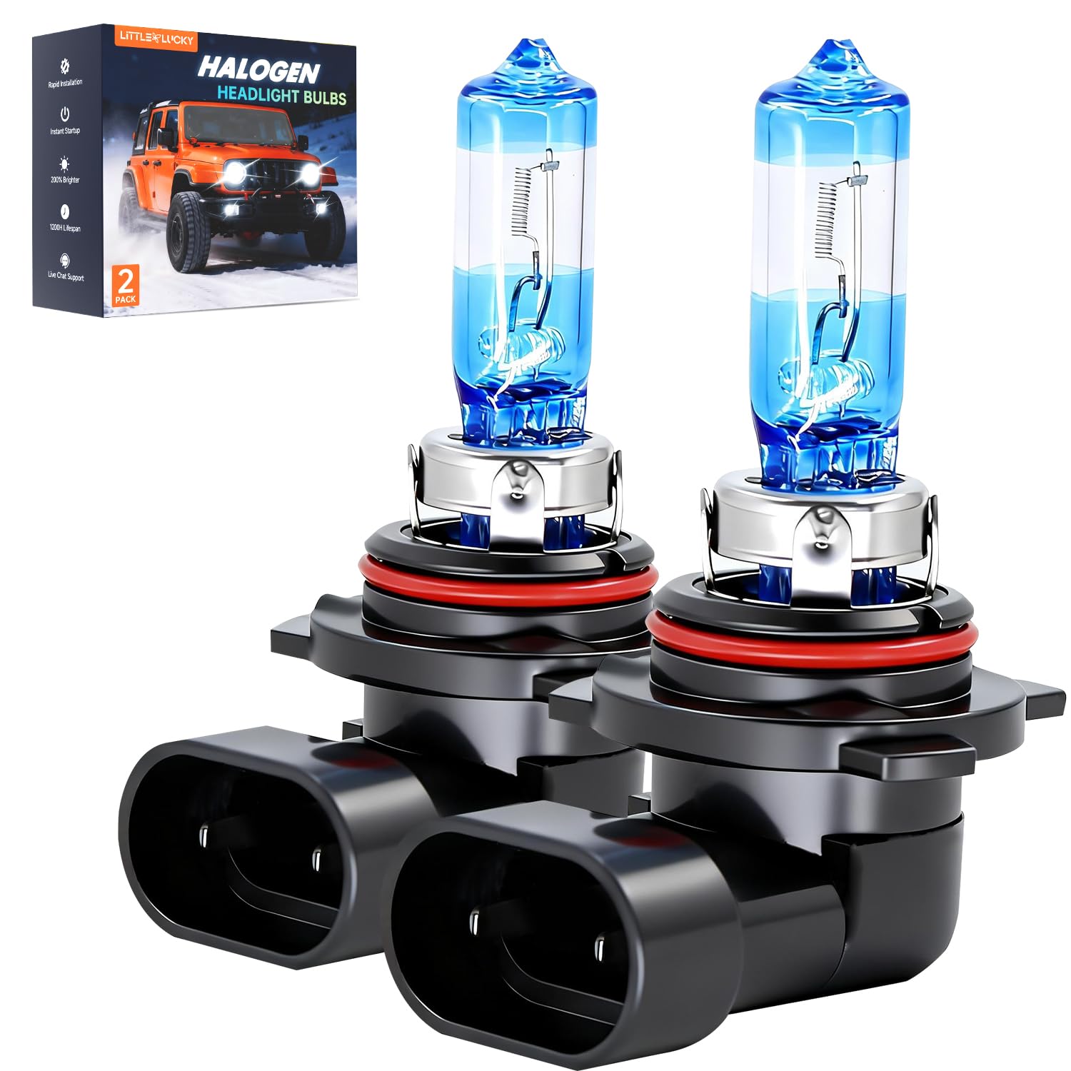 littlelucky 9005/HB3 Halogen Bulbs, 3800k Warm White Light, 300% Brighter, High Performance 12V/60W Halogen Light for High/Low Beam Replacement Bulb, 1200H Lifespan, Plug&Play 2 Pack — view 11