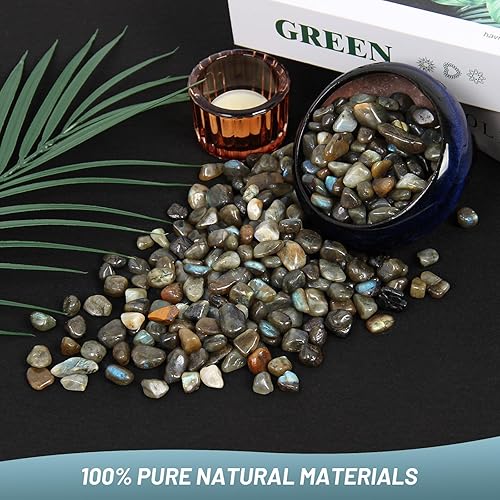 Miniatura 2 de Orientrea Chips de cristal de labradorita natural triturado de 1.1 libras, piedras preciosas de cristal curativo de piedra lunar a granel, piedras