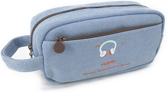 Amazon Deli レトロ イラスト シックで かわいい 大容量 ペンケース ポーチ ベージュ 並行輸入品 ペンケース 文房具 オフィス用品