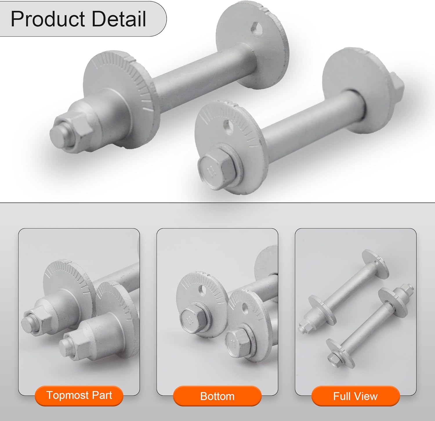 Front Alignment Camber Toe Adjustment Bolts, Lower Control Cam Plate Toe Alignment Bolts Fit for Toyota 2000-2006 Tundra, 2001-2007 Sequoia(for one Side)