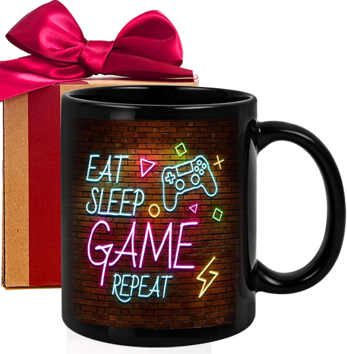 Funny Gaming Mugs, Eat Sleep Game Repeat Computer Video Games Game Coffee Mugs for Gamers Men, Gamer Gifts For Teen Boys, Gamer Boy Gifts, Gamer Gifts For Him-m235