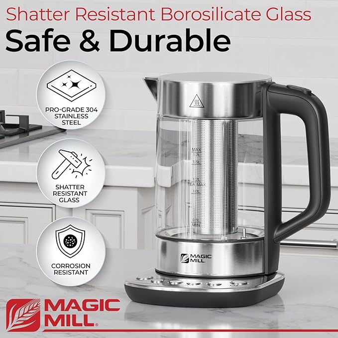 Magic Mill Pro Tetera Eléctrica 1.7L con Infusor y Control de Temperatura miniatura 3