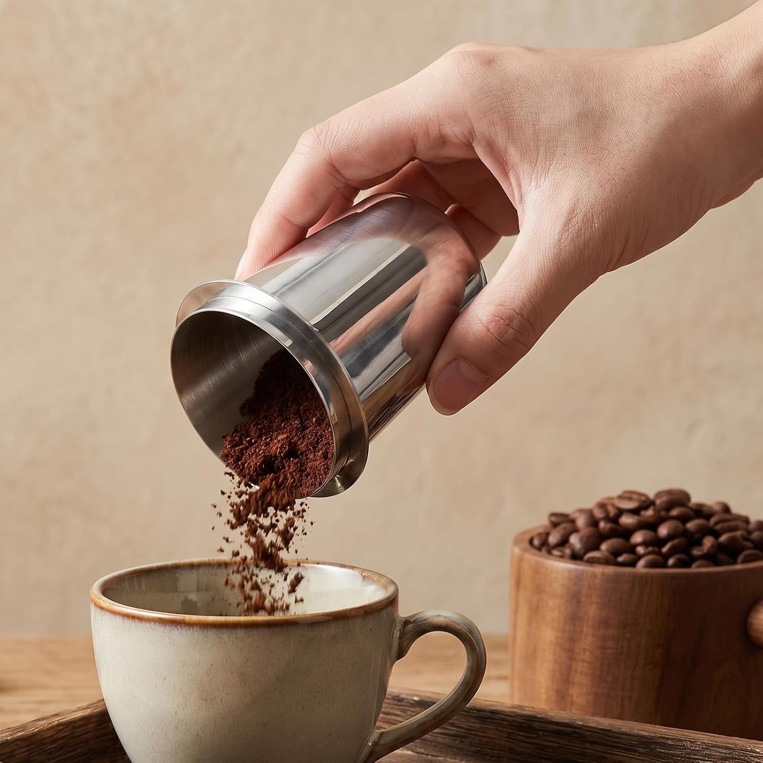 Coffee Dosing Cup 58mm Stainless Steel Espresso Coffee Dosing Cup