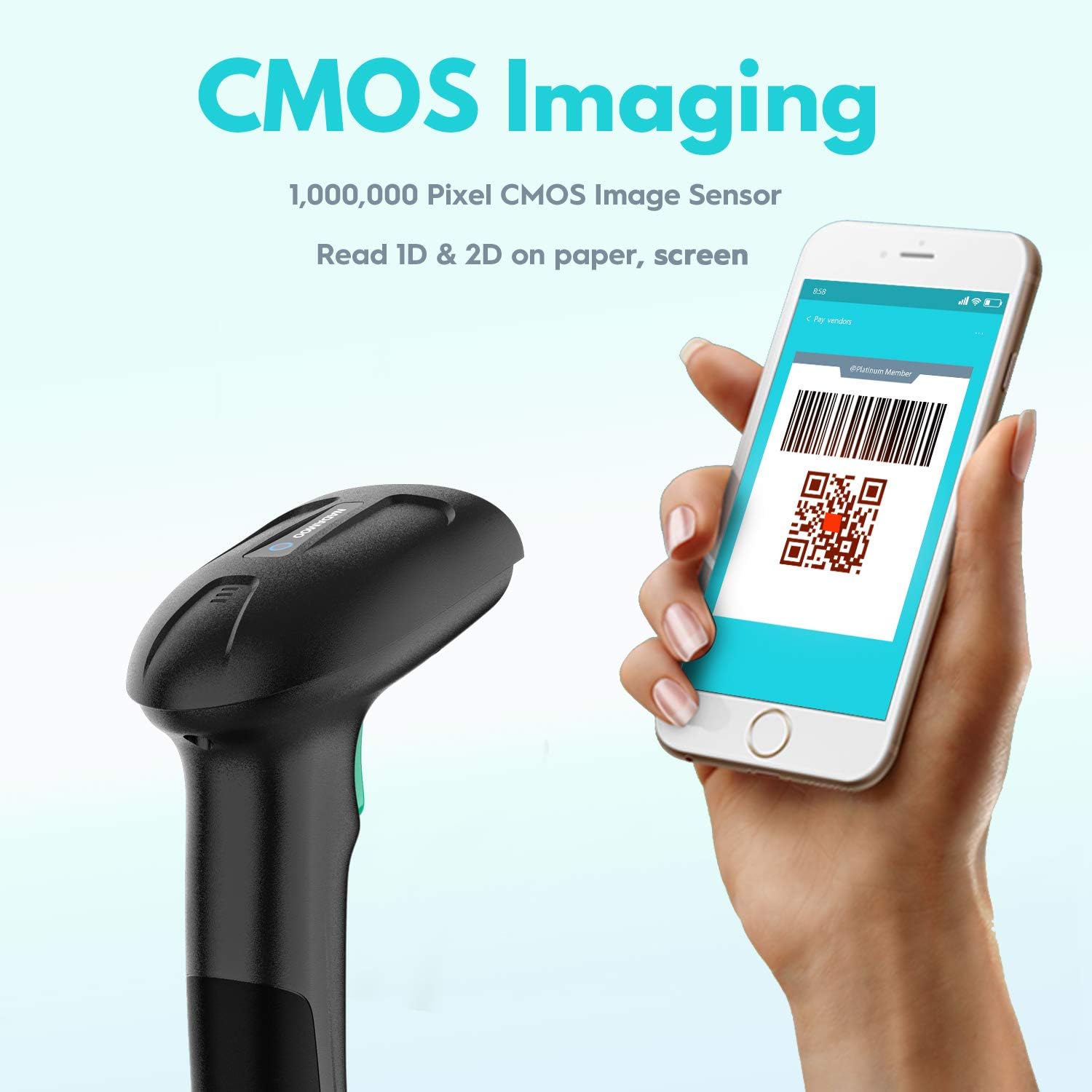 Prоmо Dіѕсоunt Uр Tо 70% оƒƒ NADAMOO Wireless 2D Barcode Scanner with Stand，HD Megapixel QR Code Scanner, Support Screen Scan,USB Cordless Bar Code Reader with Auto Sensing for Supermarket Library Inventory