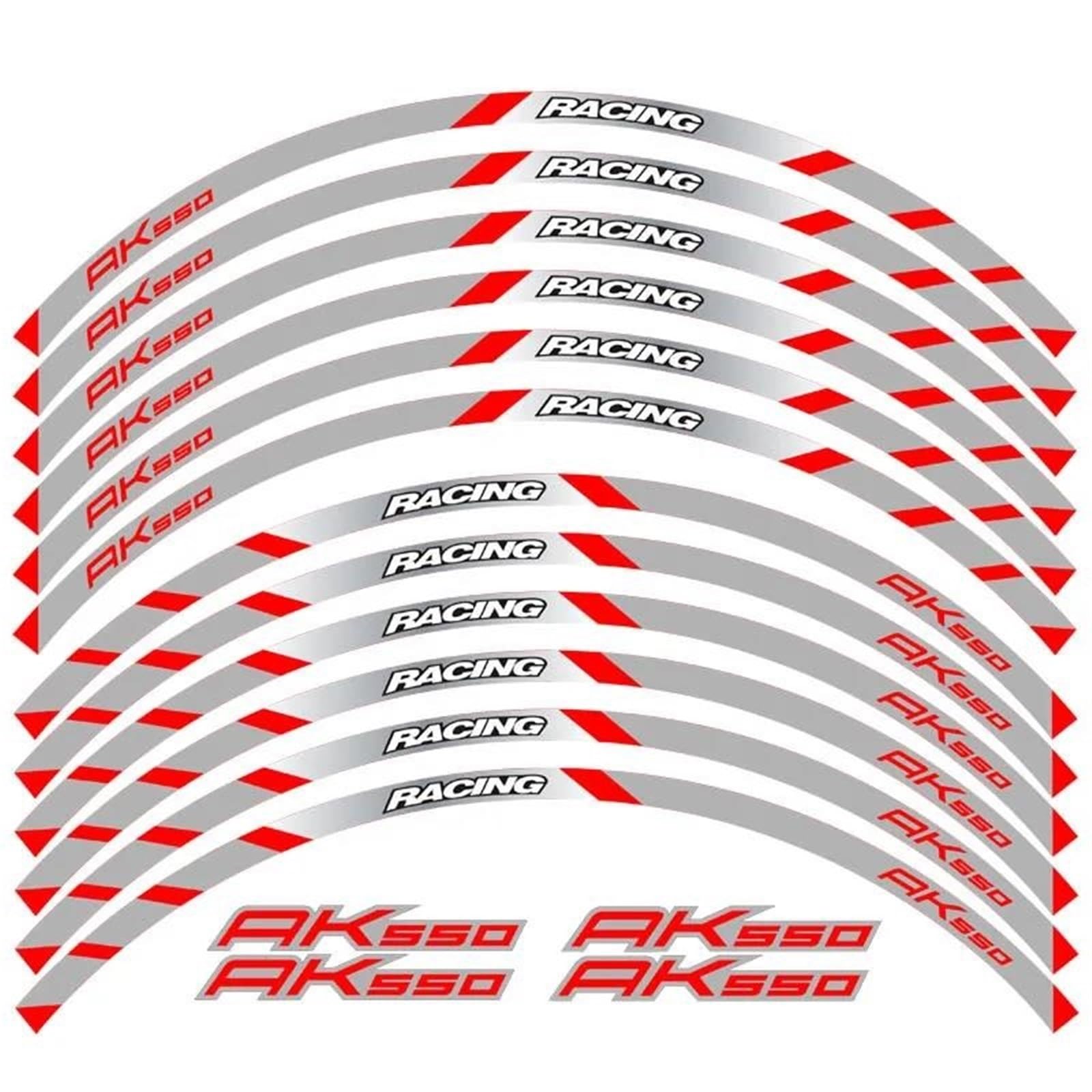 12 Strips Motorcycle Reflective Decals Wheels Rim Stickers Decoration Styling Sticker for KYMCO AK550 Ak 550(Color13)