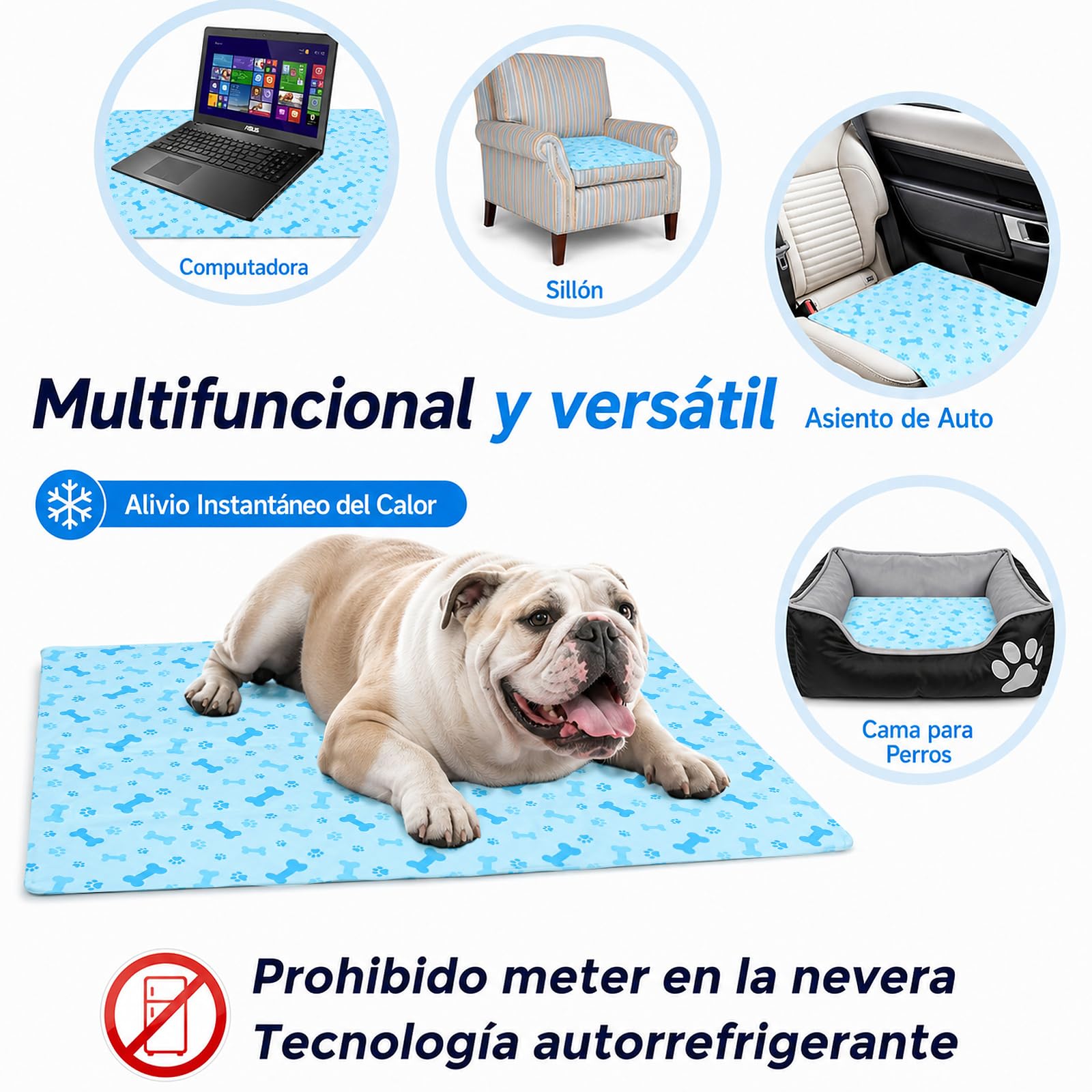 BESCH Alfombrilla Refrescante para Mascotas, Esterilla Refrigerante Autorefrigerante con Gel, Colchoneta Fresca para Perros y Gatos, Uso Verano Interior Exterior 45x60cm
