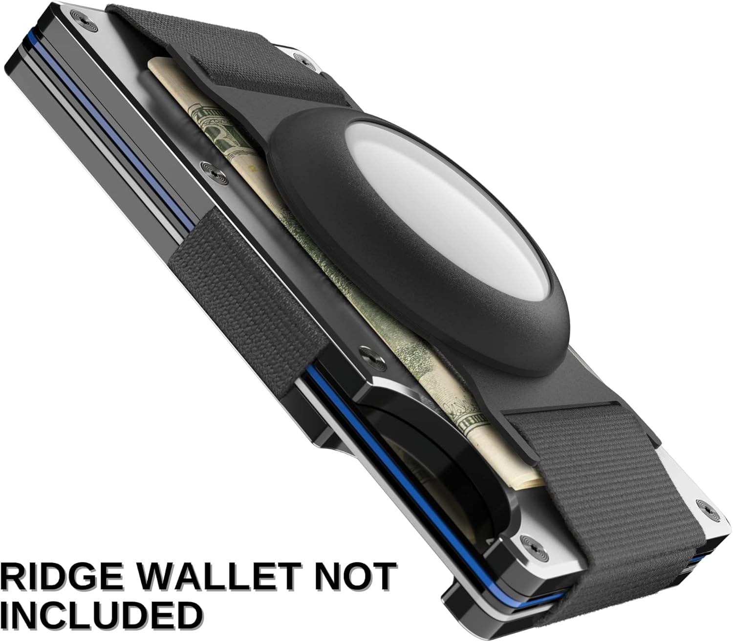 The Ridge Holder Case Compatible with Airtag - Attachment for Ridge Wallet Compatible with Airtag - (w Cash Strap - Style 2) - Image 4