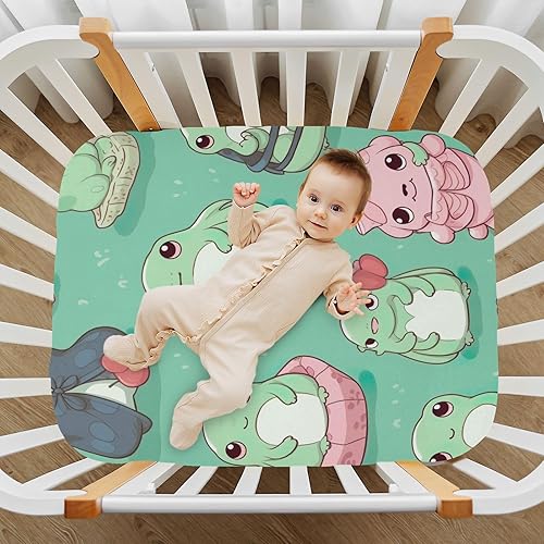 Miniatura 7 de Kigai Fitted Crib Sheet for Boys & Girls Cute Frogs Soft Breathable Unisex Baby Sheets for Standard Crib and Toddler Mattresses 39 x 27 in