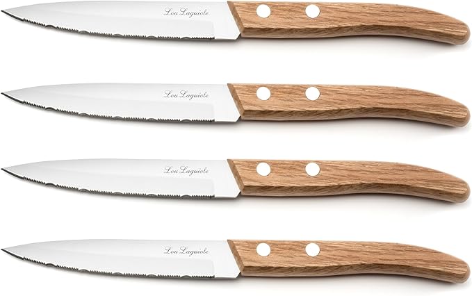 Set Cuchillos Cocina 4 Piezas Acero Inoxidable Madera miniatura 4