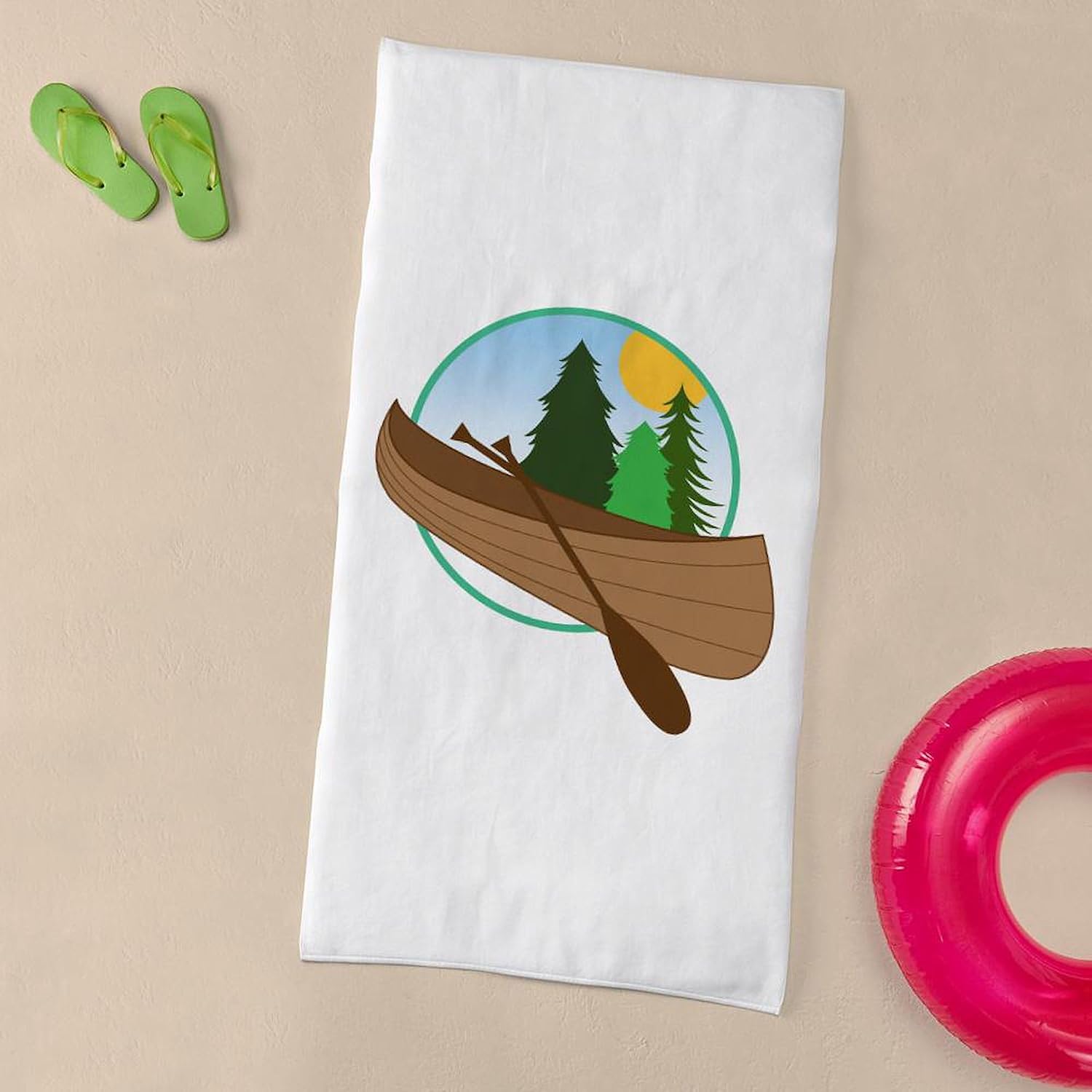 CafePress Canoe Logo 30"x60" Absorbent Cotton Back, Soft Beach, Pool Towel