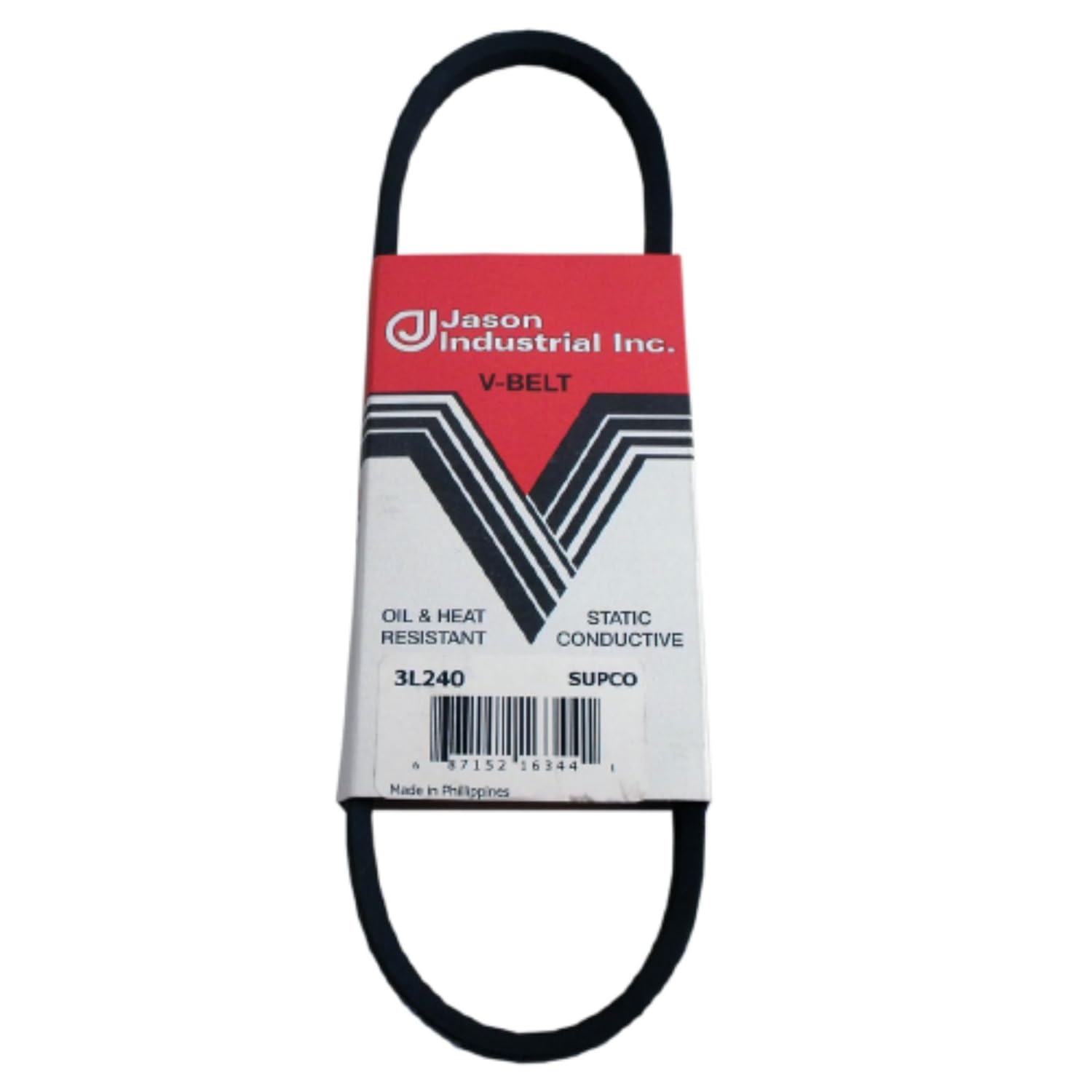 Jason Industrial 3L240 FHP Fractional Horsepower VBelt, 3/8" Top Width, 7/32" Thick, 24