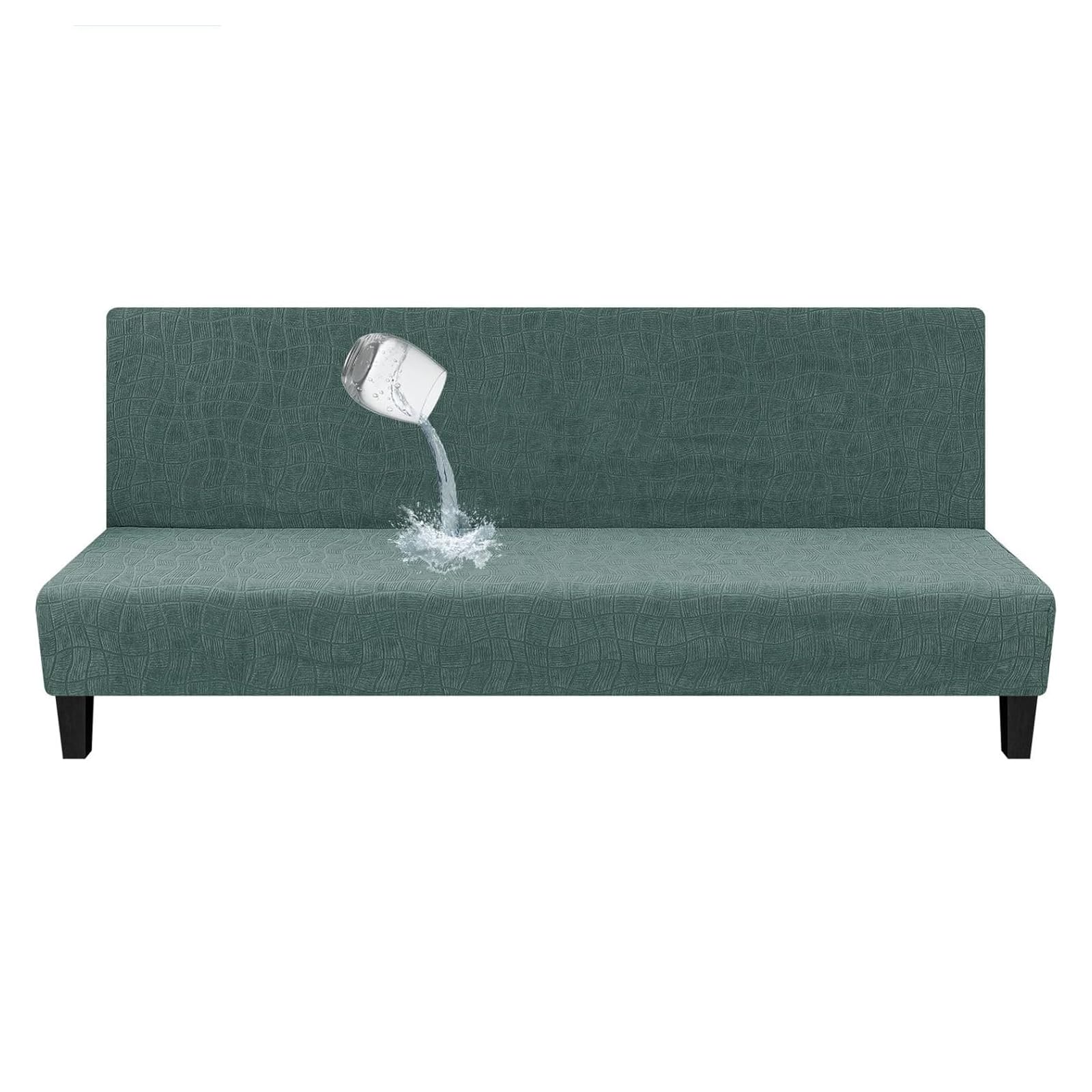 Housse de protection de futon sans accoudoirs lavable verte