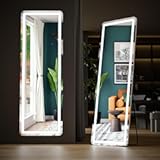 Full Length Mirror with LED Lights&comma; 64"x21" Floor Mirror with Dimming & 3 Color Lighting&comma; Led Mirrors Full Length with Stand for Bedroom&comma; Dressing Room&comma; Rectangle
