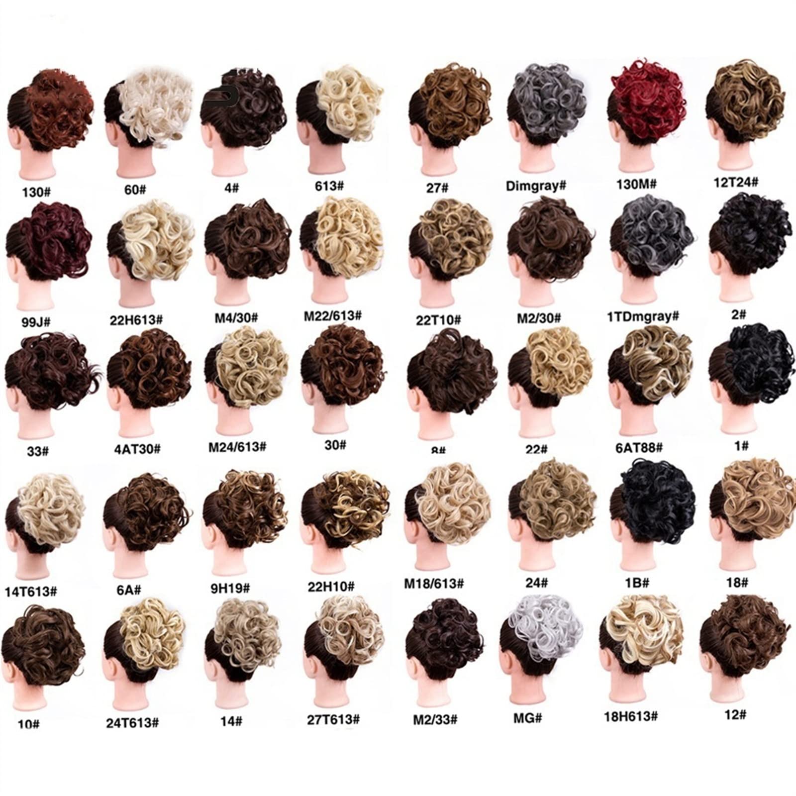 SISWIM Moños Postizos de Pelo Moño sintético desordenado for Mujer Moño Postizo Rizado (Color : 8#)