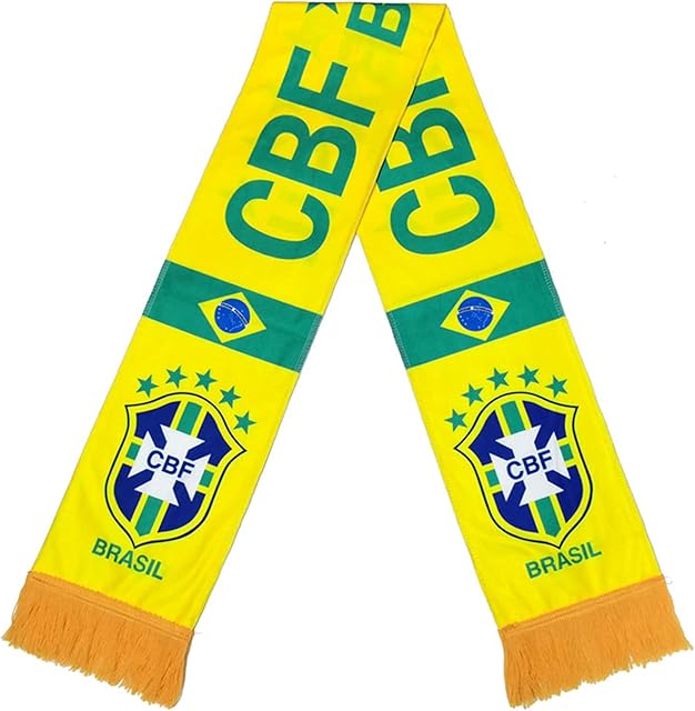 ATBEAMEN Brazil Football Fans Scarf for World Cup Qatar 2022, World Cup Brazil Fans Scarf, Brazil Football Supporters Scarf Bar Scarf, World Cup Brazil Fans Decorations Souvenir for Adult, One Size