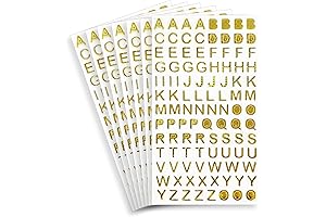 7 Sheets Gold Letter Stickers, 1 inch Gold Alphabet Stickers