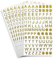 Vista 1 de 7 hojas de calcomanías de letras doradas, autoadhesivas del alfabeto de 1 pulgada, calcomanías de graduación para manualidades, álbumes de recortes