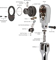 Vista 9 de TEKTON Trinquete largo de cabezal flexible de impulso de 3/8 pulgadas x 12 pulgadas sin liberación rápida SRH21112