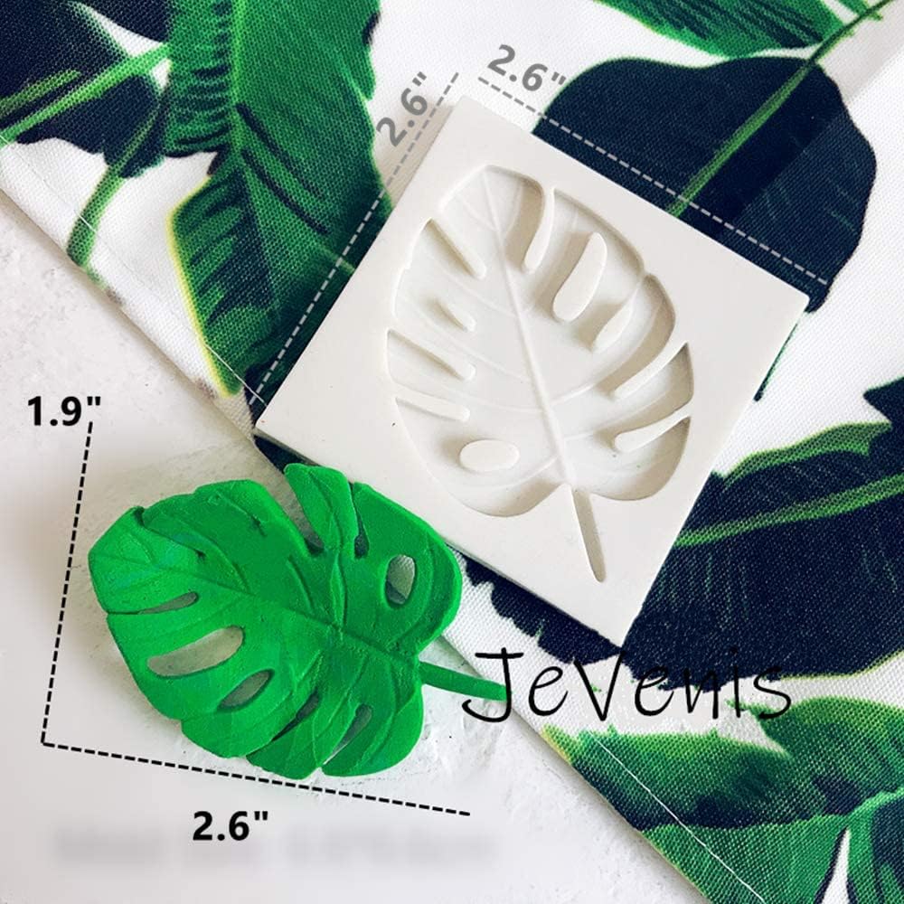 JeVenis 2 PCS Jungle Safari Animal Cake Mold Jungle Palm Leaves Cake Mold