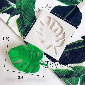 JeVenis 2 PCS Jungle Safari Animal Cake Mold Jungle Palm Leaves Cake Mold