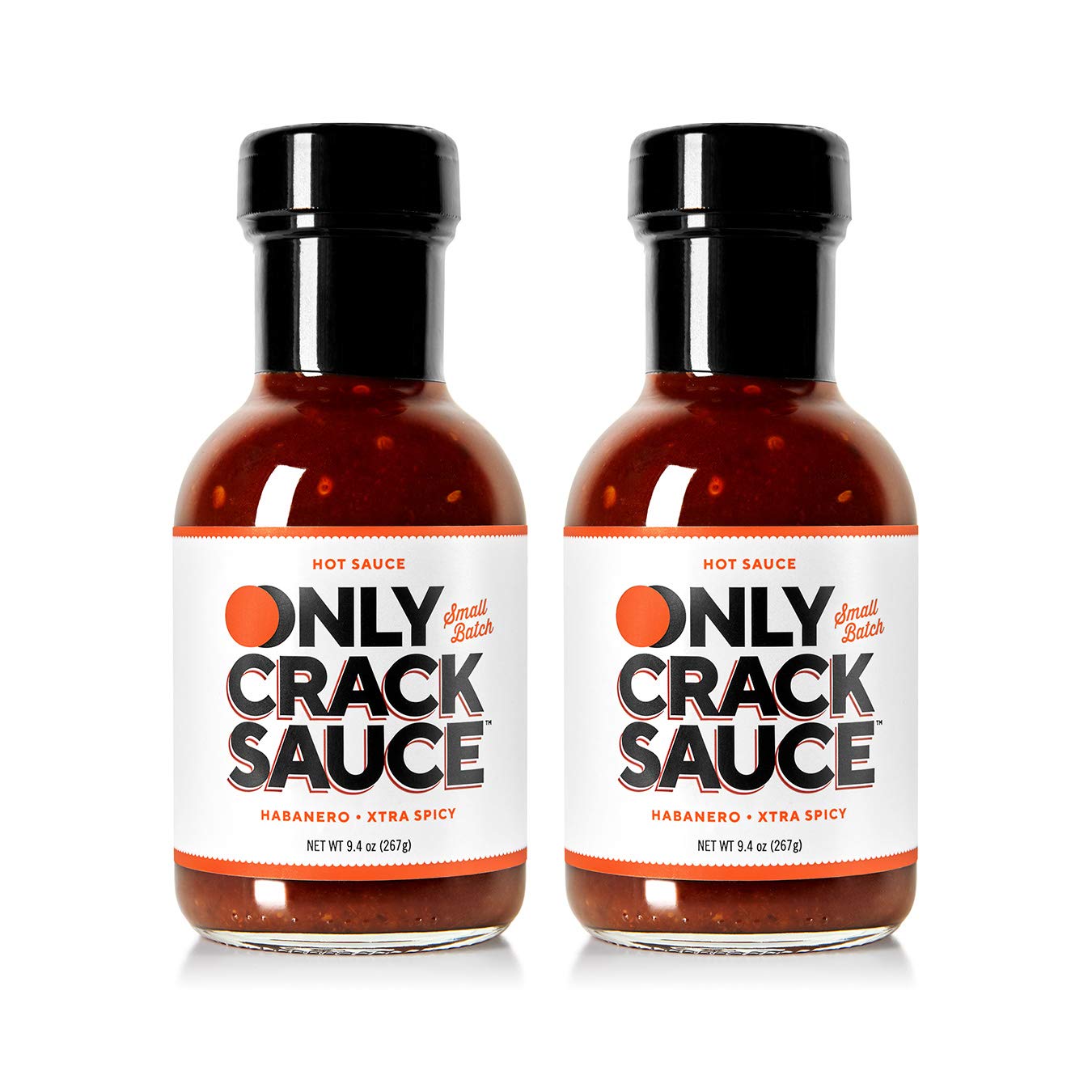 Only Crack Sauce Habanero Hot Sauce Extra Spicy – Organic Agave Nectar, No Artificial Flavor, and Gluten-Free Habanero Hot Sauce – Good as a Dipping Sauce, Marinade, and Food Condiments – Twin Pack
