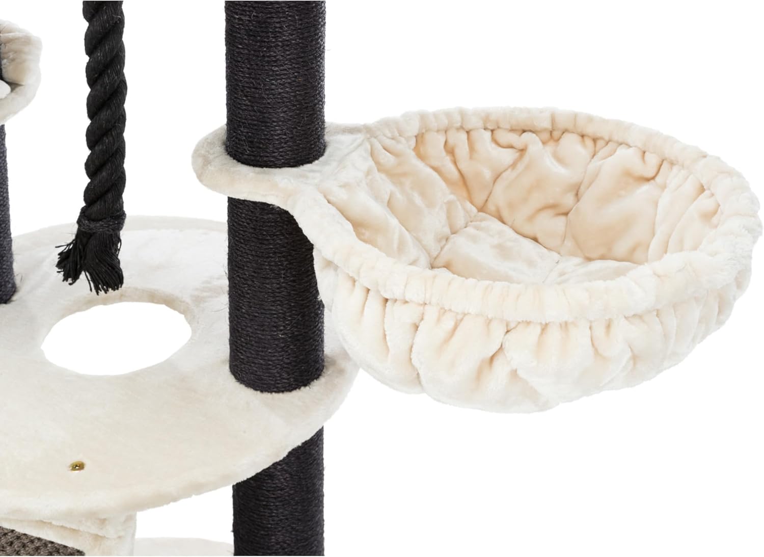 TRIXIE Bovina Cat Tower for Large Cats, Hammock, Climbing Ramp, Sturdy Play Rope, Padded Platforms 55.5 in. Tall