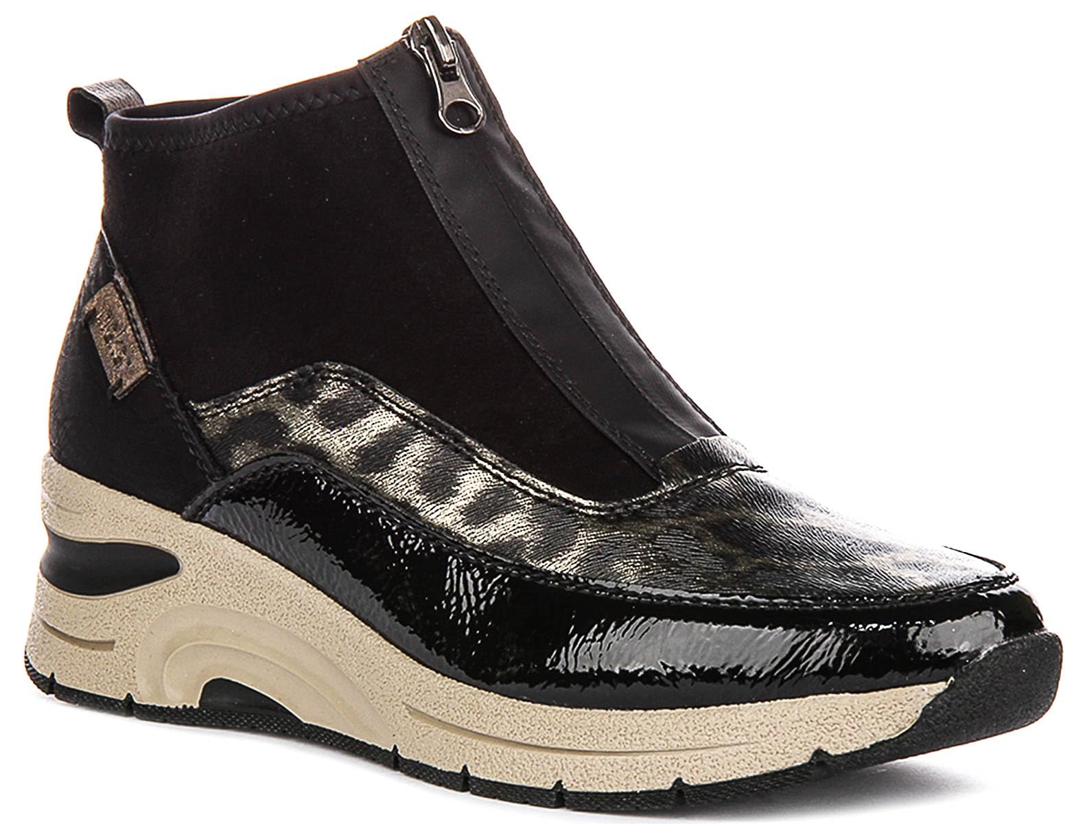 N9362 wedge heel sneaker boots with zip fastening