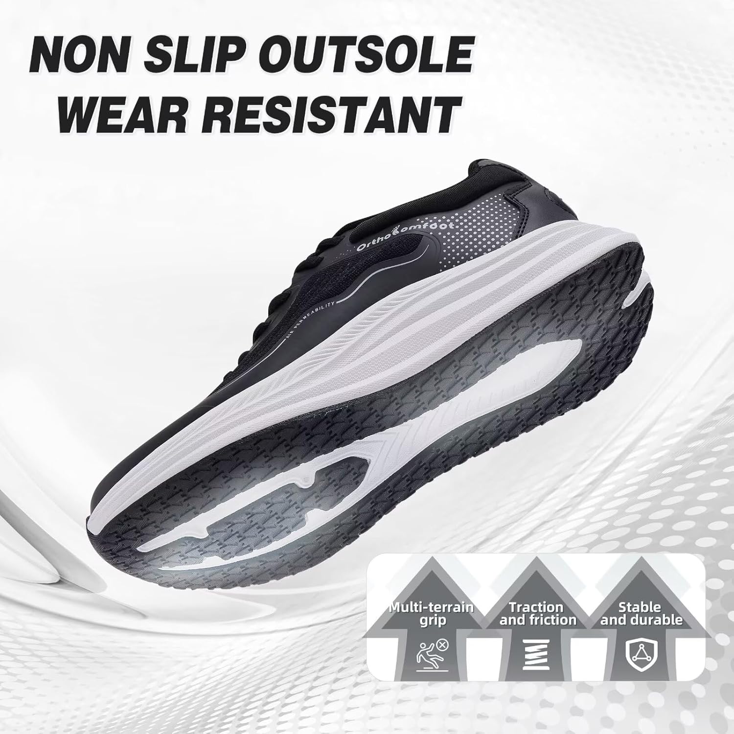 OrthoComfoot Women's Orthopedic Plantar Fasciitis Shoes: Comfortable Arch Support Flat Feet Orthotic Athletic Road Running Sneaker, Casual Breathable Tennis Walking Shoes for Foot Heel and Pain Relief