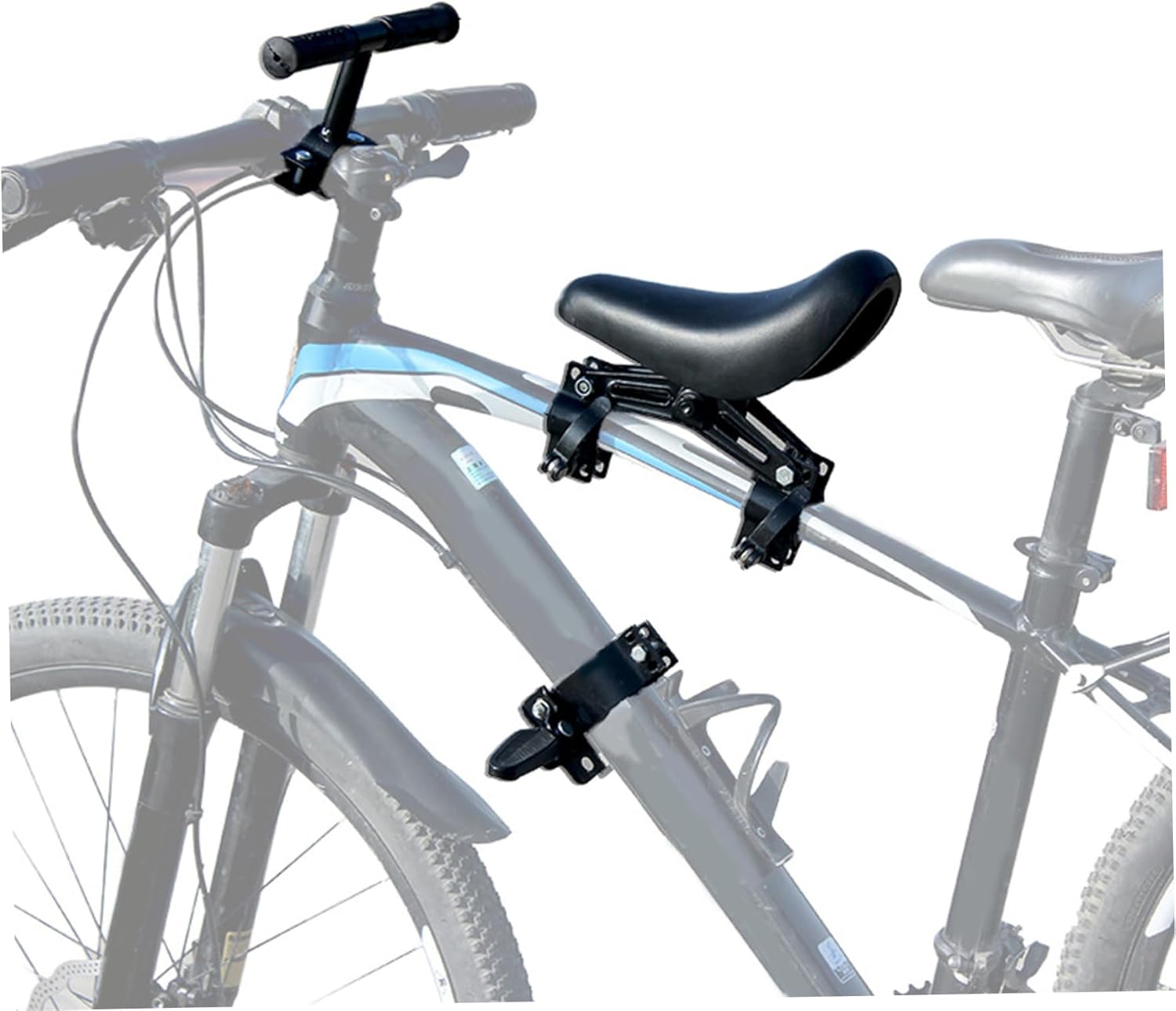 Kids Bike Seat, Front Mounted Child Bike Seat with Foldable Foot Pedals and Non Slip Handlebar, Detachable Cycling Attachment for Kids