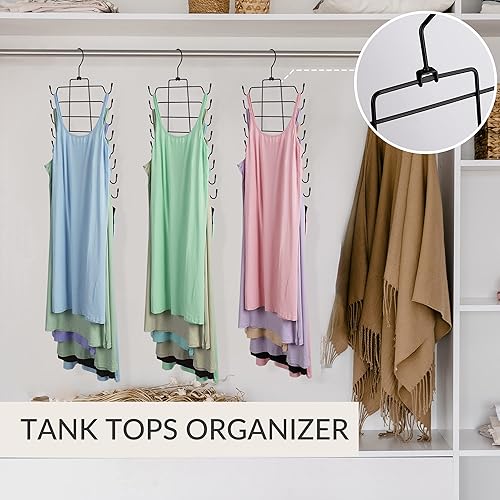 Miniatura 4 de ZEDODIER Paquete de 4 perchas para camisetas sin mangas que ahorran espacio, perchas para brasieres para organizador de armario, organizador de
