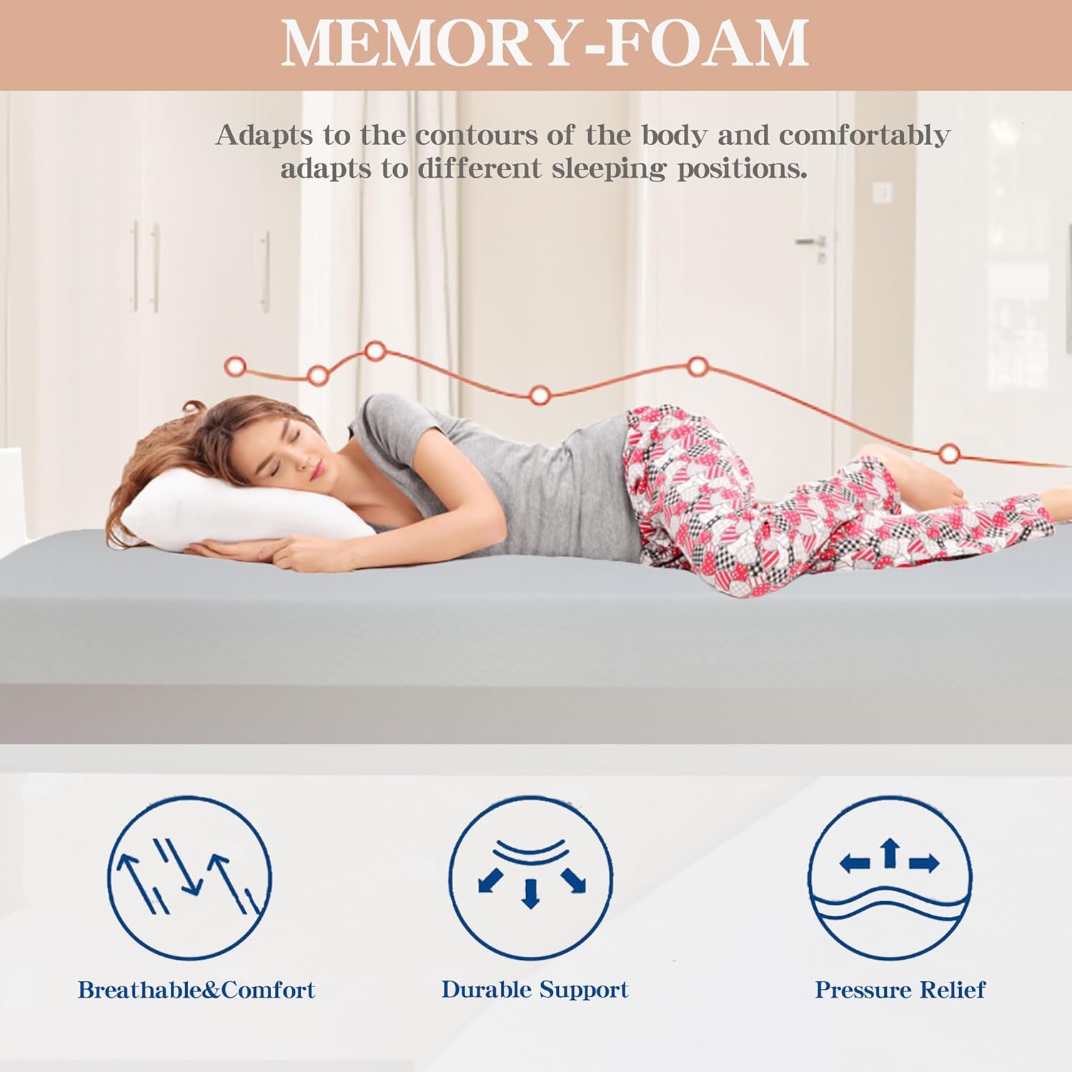 5 Inch King Mattresses,King Gel Memory Foam Mattress,King Size Mattress for Comfortable Sleep and Pressure Relief,Medium Firm Mattresses CertiPUR-US Certified/Bed-in-a-Box