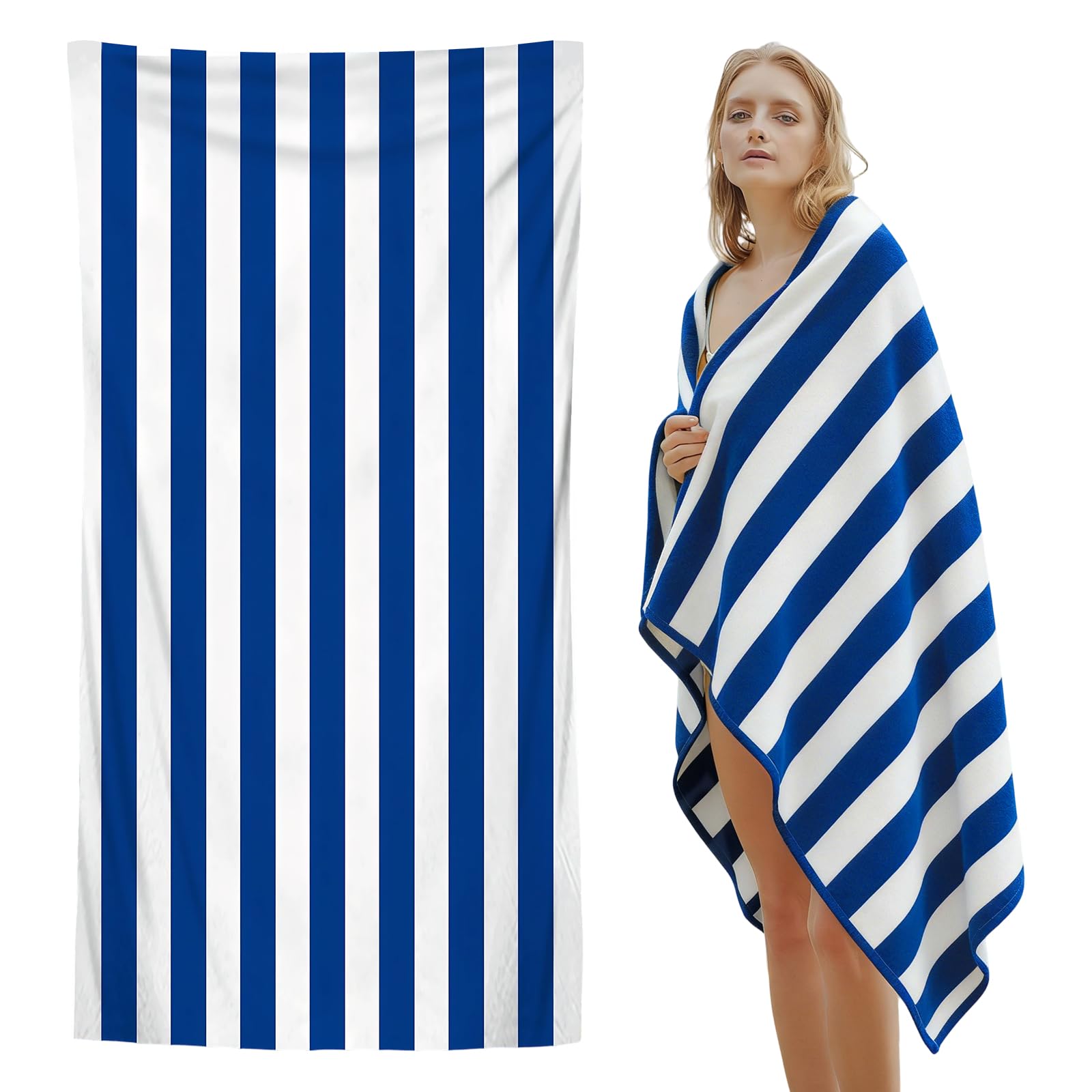 Llikknve Blue Microfibre Beach Towels For Adults,Quick Dry Beach Towel,Sand Free, Absorbent, Lightweight, Compact, For Swim Sauna Holiday & Gym (-160×80Cm)