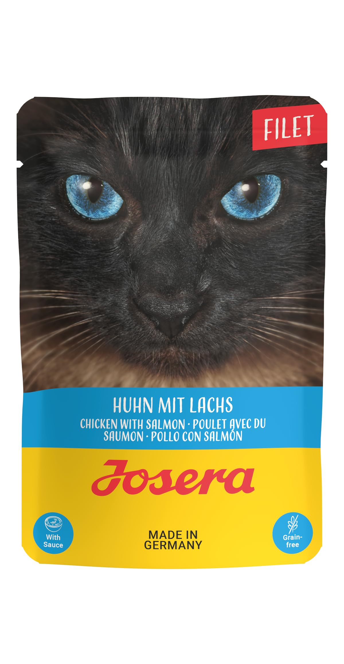 JOSERA Katzen-Nassfutter Huhn – Getreidefrei Mit Lachsöl, Gegen Haarballen & Harnsteine (12 X 85 G)