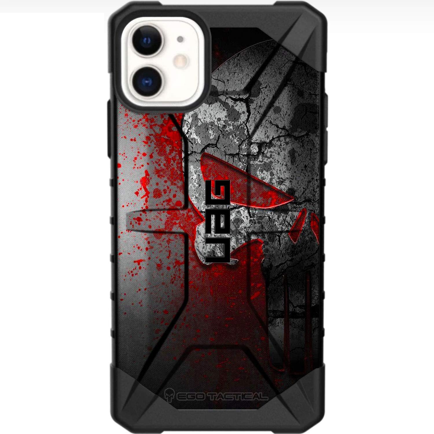 EGO TACTICAL Limited Edition UAG Urban Armor Gear iPhone 12 Mini 5.4" Screen Case Bloody Gray Punish Skull