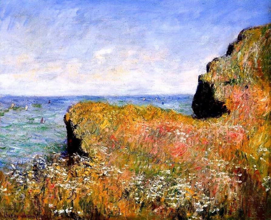 Amazon｜17 枚の絵画 プールヴィル クロード モネ ビーチの崖の
