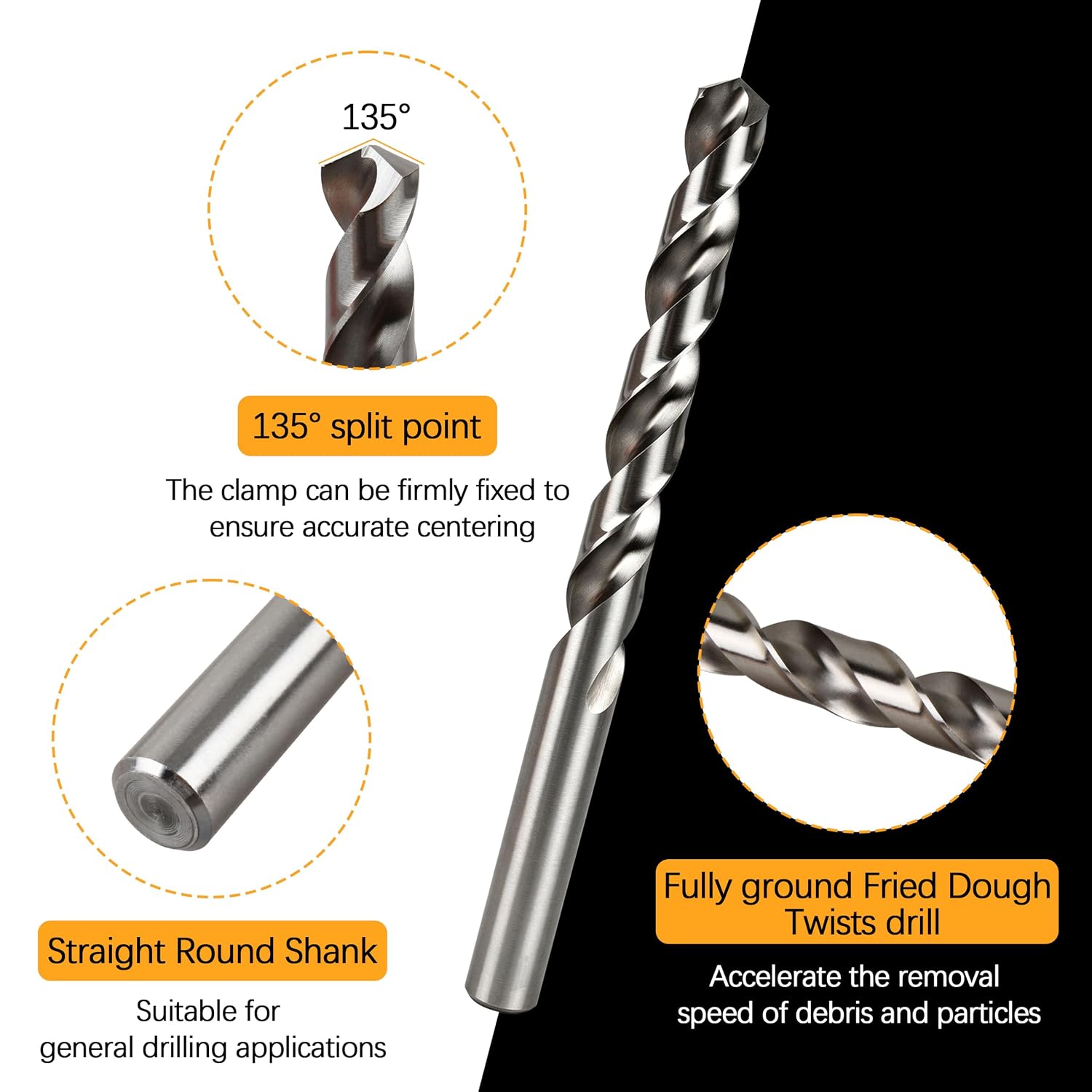 10mm SS-M2 HSS Twist Drill Bit, Straight Shank, 1 Pack