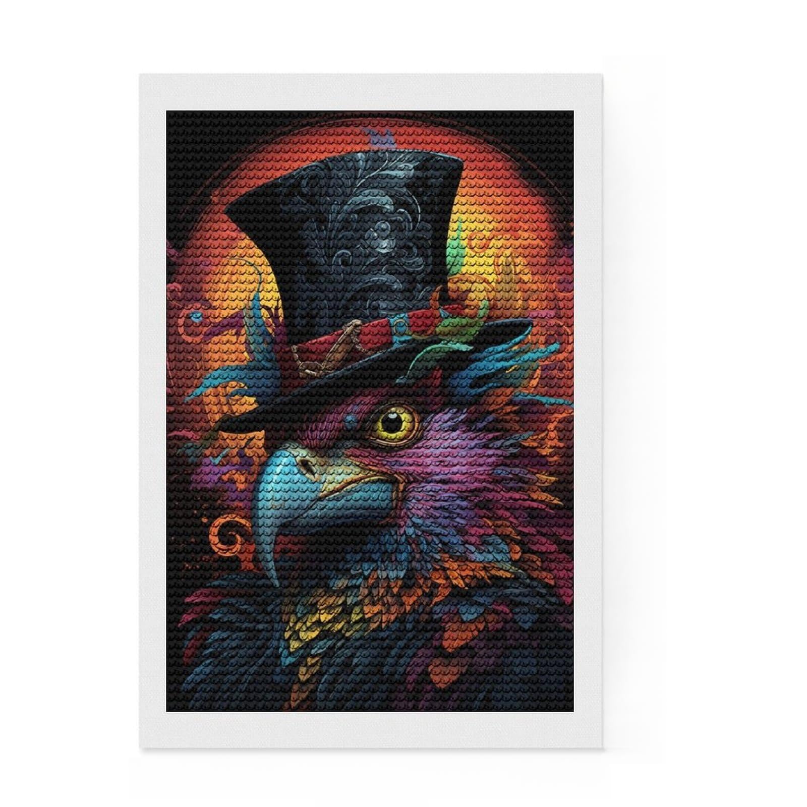 Junmoney The Elegant Eagle Round Drill Diamond Painting 8"x12", for Teens, Good for Quiet Evenings, Aesthetic Room Decor, Holiday Gift Idea