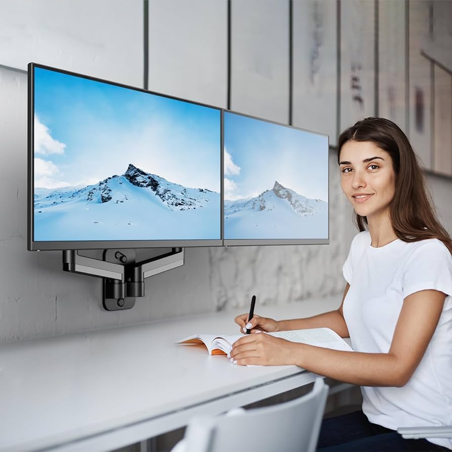 METIYA 省スペースモニターアーム 2画面 ホワイト デュアル METIYA 省スペースモニターアーム 2画面 ホワイト デュアル