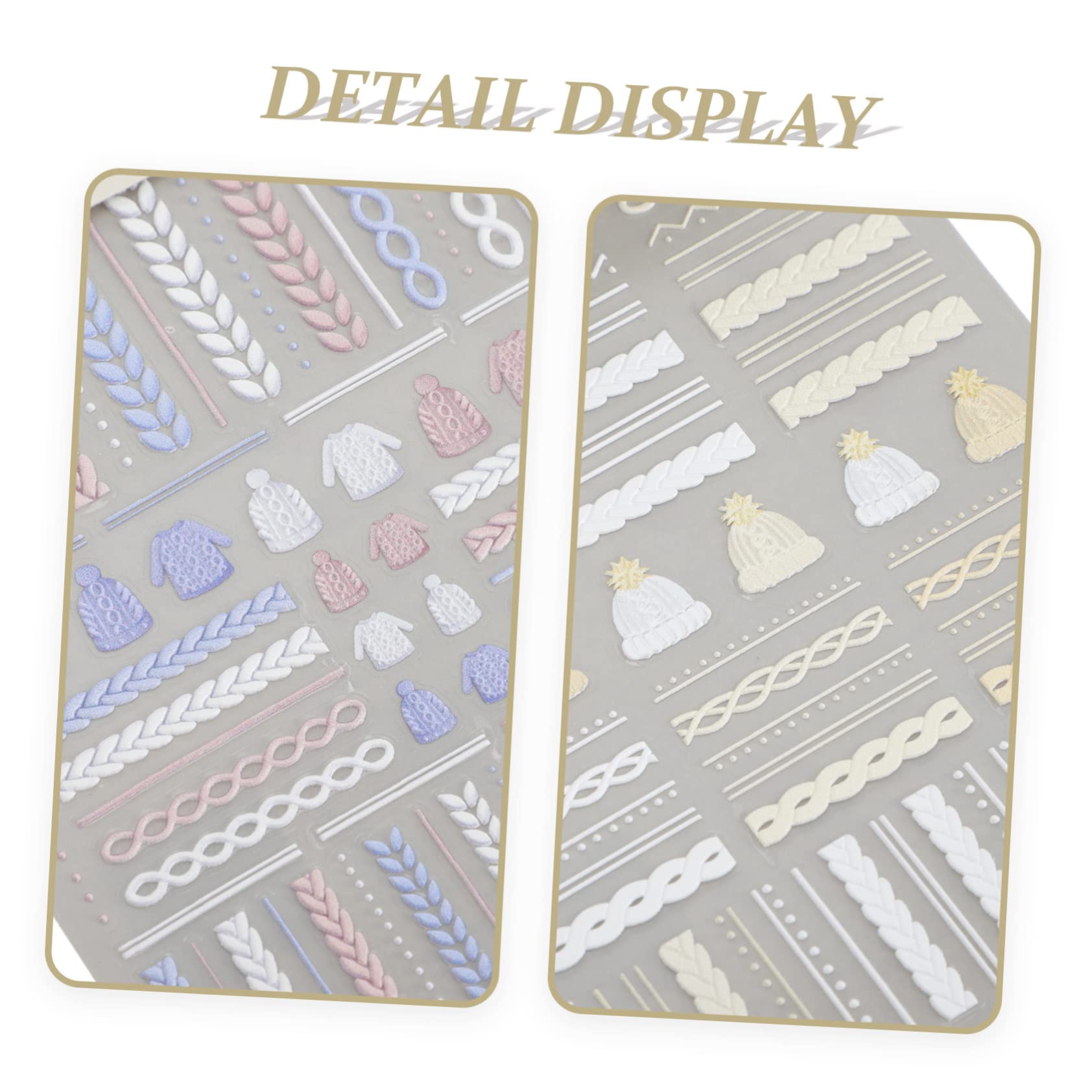 Healvian 12sets Adesivi Unghie Natalizi Con Motivi Di Maglione e Fiocchi Di Decorazioni Per Nail Art Perfetti Per Donne e Ragazze Stile Unico e Creativo Materiale Resistente e Alta