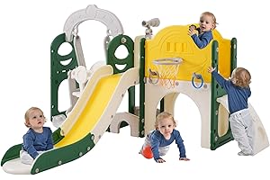 Little Tikes Activity Gym: Merax 8-in-1 Kids Slide with Climber