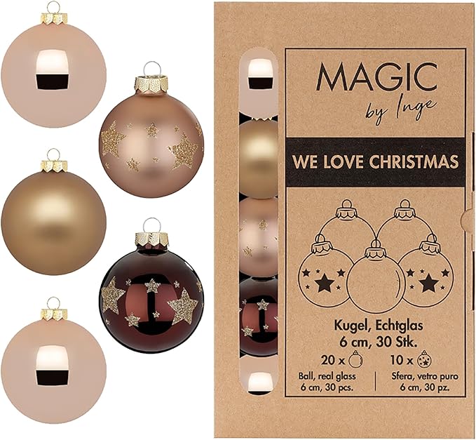 Weihnachtskugeln Glas 6cm 30 Stück – Glitzer Sternen Muster – Christbaumkugeln Weihnachtsbaumkugeln für Weihnachten – Christbaumschmuck & Weihnachtsbaumschmuck – Elegant Lounge Weihnachtskugeln Glas 6cm 30 Stück – Glitzer Sternen Muster – Christbaumkugeln Weihnachtsbaumkugeln für Weihnachten – Christbaumschmuck & Weihnachtsbaumschmuck – Elegant Lounge