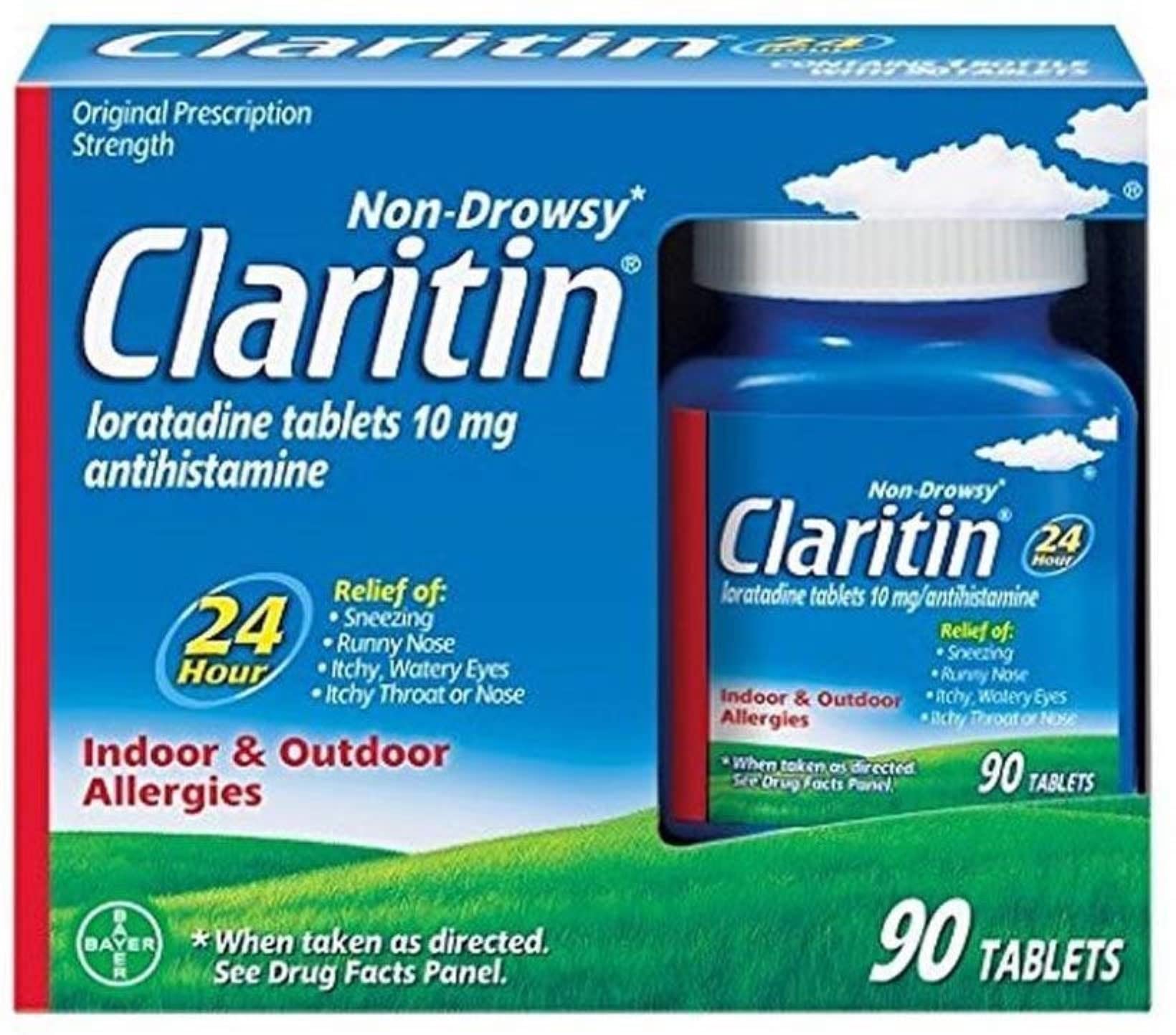 Claritin24 Hour Non Drowsy Allergy Tablet, 90 ct (Pack of 2)