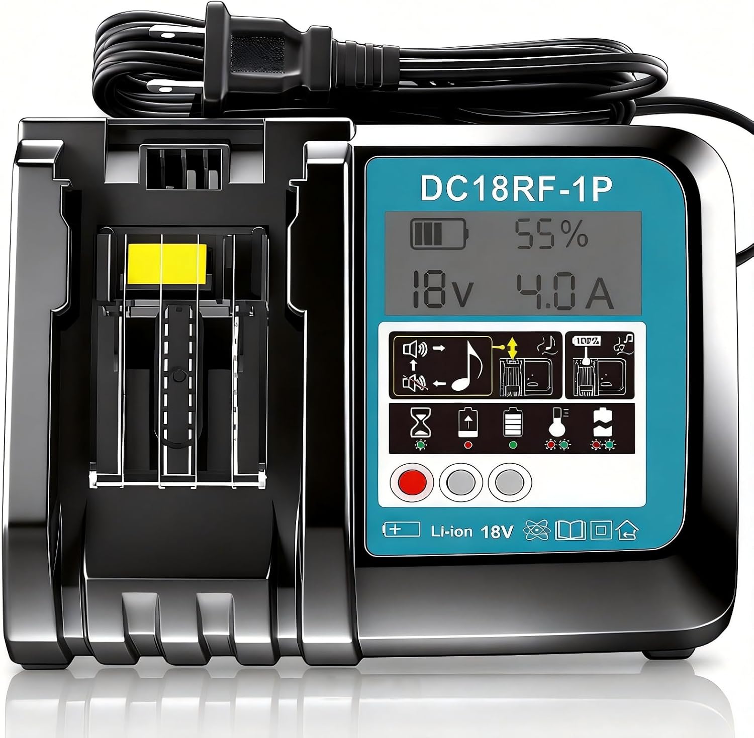 DC18RC Rapid Charger for Makita 18V Battery Charger Compatible with Makita Battery 14.4V-18V LXT Li-ion Battery Charger