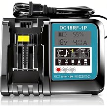 شاحن DC18RC السريع لشاحن بطارية ماكيتا 18 فولت متوافق مع بطارية ماكيتا 14.4V-18V LXT شاحن بطارية ليثيوم أيون