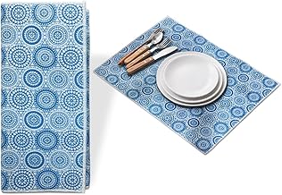 مجموعة فوط تنظيف مصنوعة من المايكروفايبر للمطبخ للارتقاء بتجربة التنظيف المنزلية وإطلاق العنان لقوة المايكروفايبر، مقاس 50×40 سم (أزرق/أبيض)