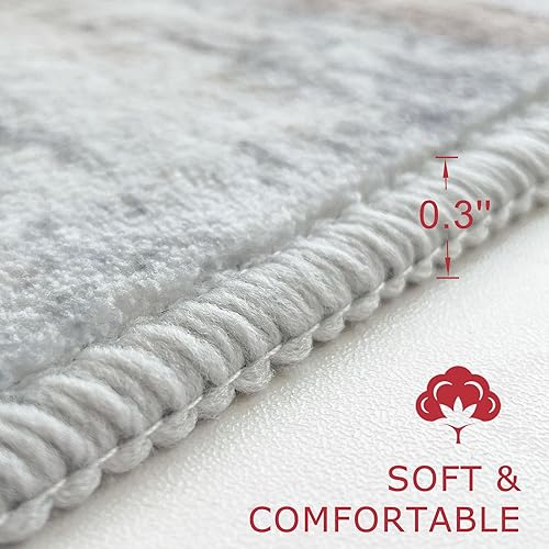 Miniatura 6 de KOZYFLY Alfombra moderna abstracta para pasillo, 2 x 8 alfombras de cocina, antideslizantes, lavables, suaves, a rayas, con estampado beige