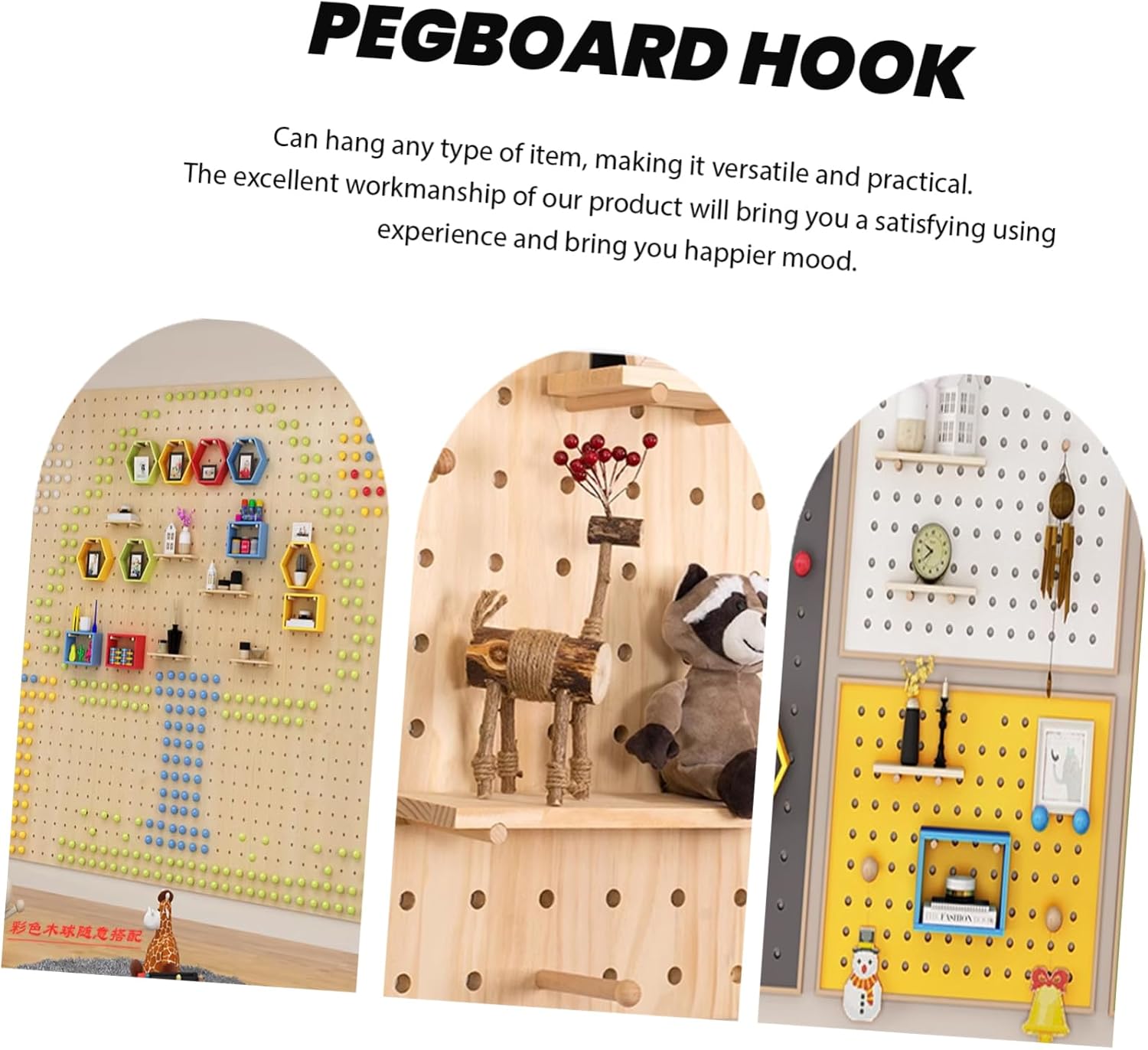 Cabilock Pegboard Hook Key Hanger Set 20 Pack 2.5cm Hole Spacing Versatile Wall Hooks for Garage Home