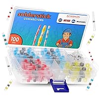 Vista 8 de Kit de conectores de alambre de sellado de soldadura impermeable, conectores de cable termorretráctiles con aislamiento eléctrico con 4 calibres