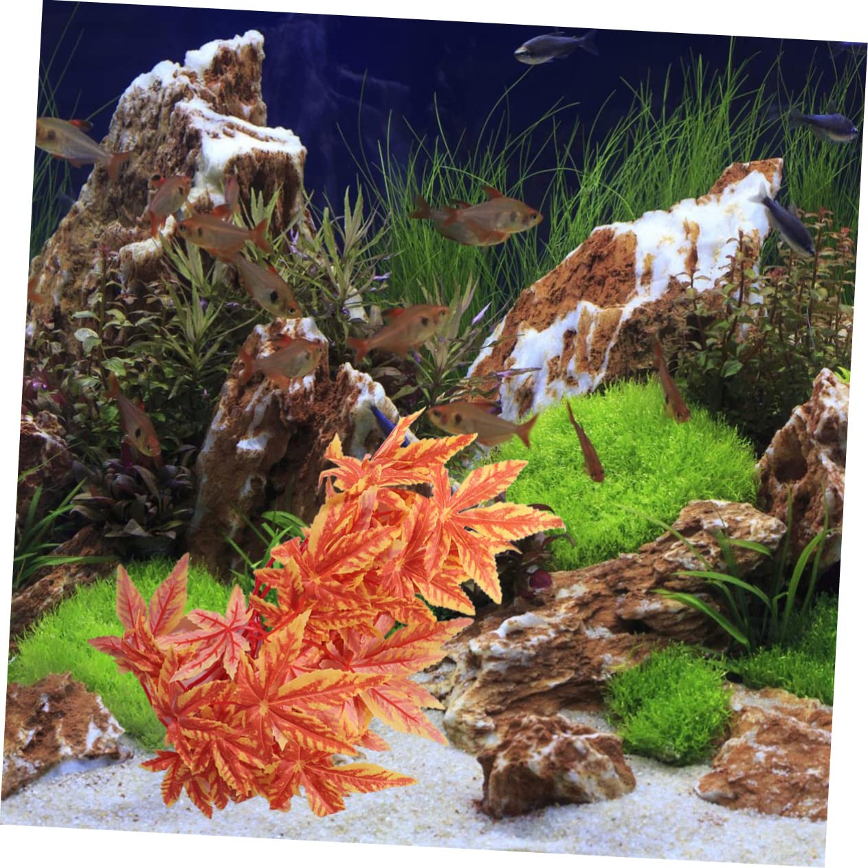 Housoutil Lot De 3 gazons Artificiels Pour Aquarium Plantes Décoratives Daspect Naturel Faciles À Nettoyer Et À Entretenir 2 pièces X 3